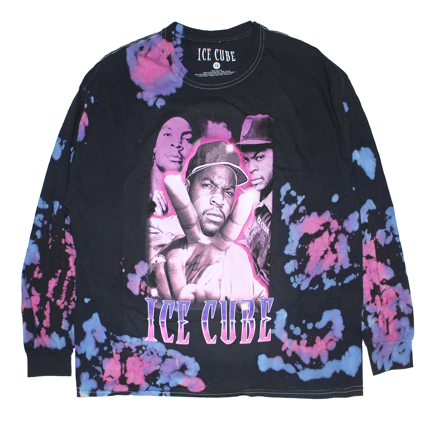 ICE CUBE:501420 LONG SLEEVE SHIRT BLACK PURPLE