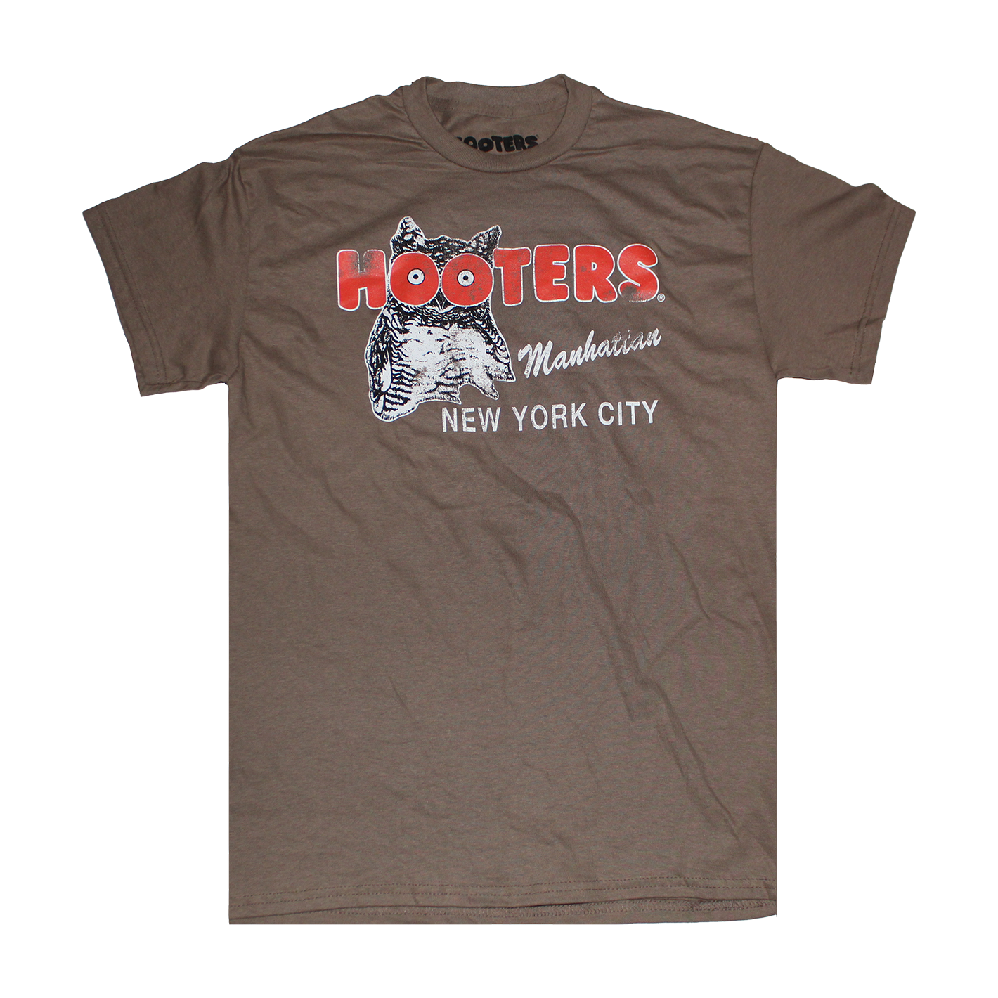 HOOTERS MANHATTAN NEW YORK TEE LIGHT BROWN