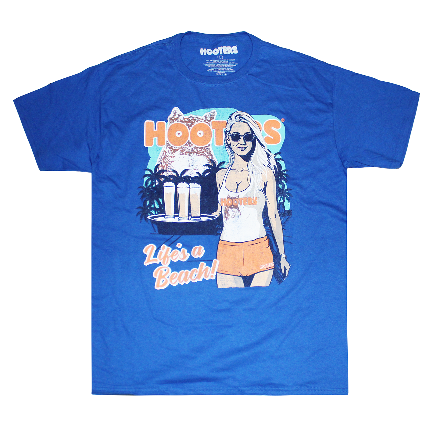 HOOTERS LIFE'S A BEACH TEE BLUE