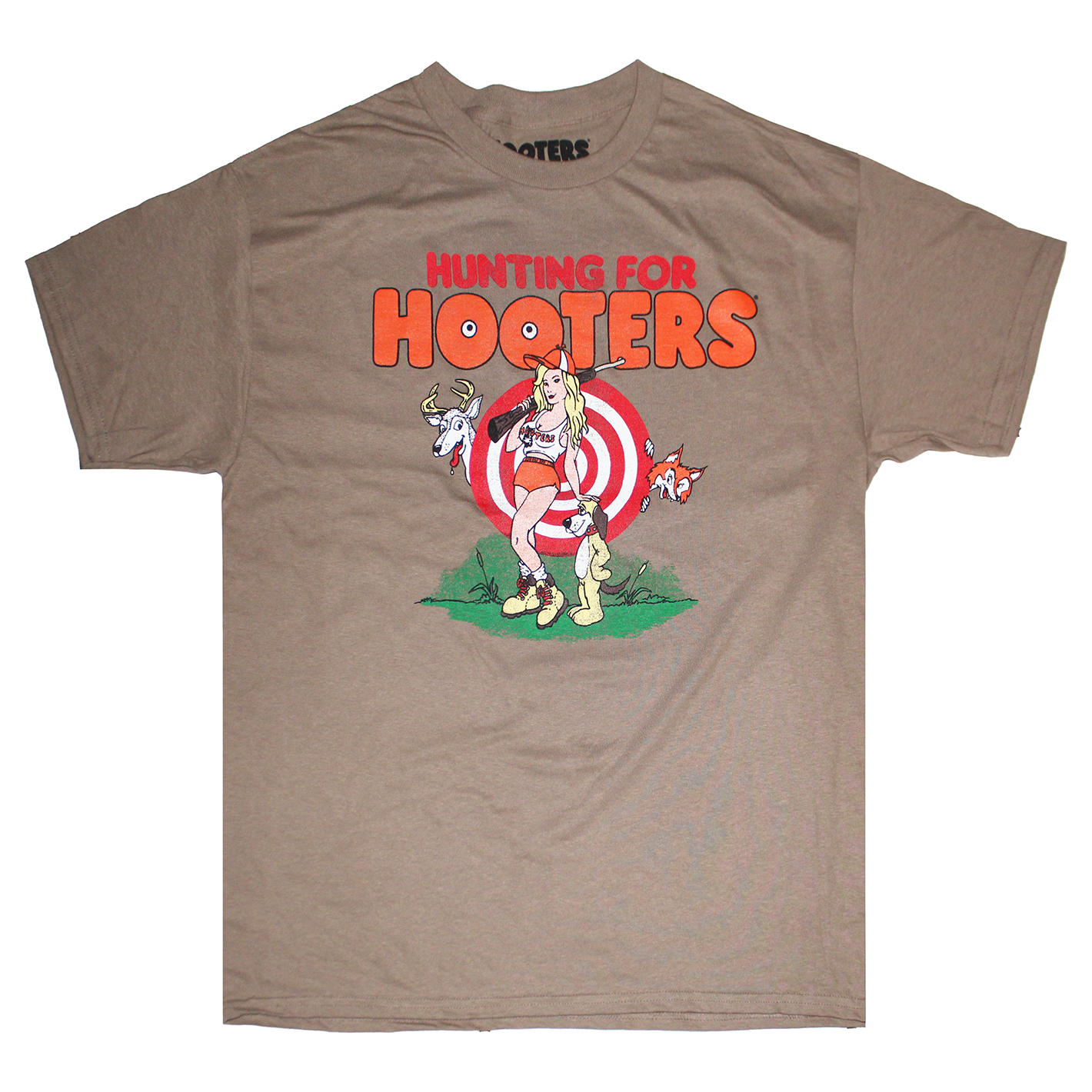 HUNTING FOR HOOTERS TEE LIGTH BROWN