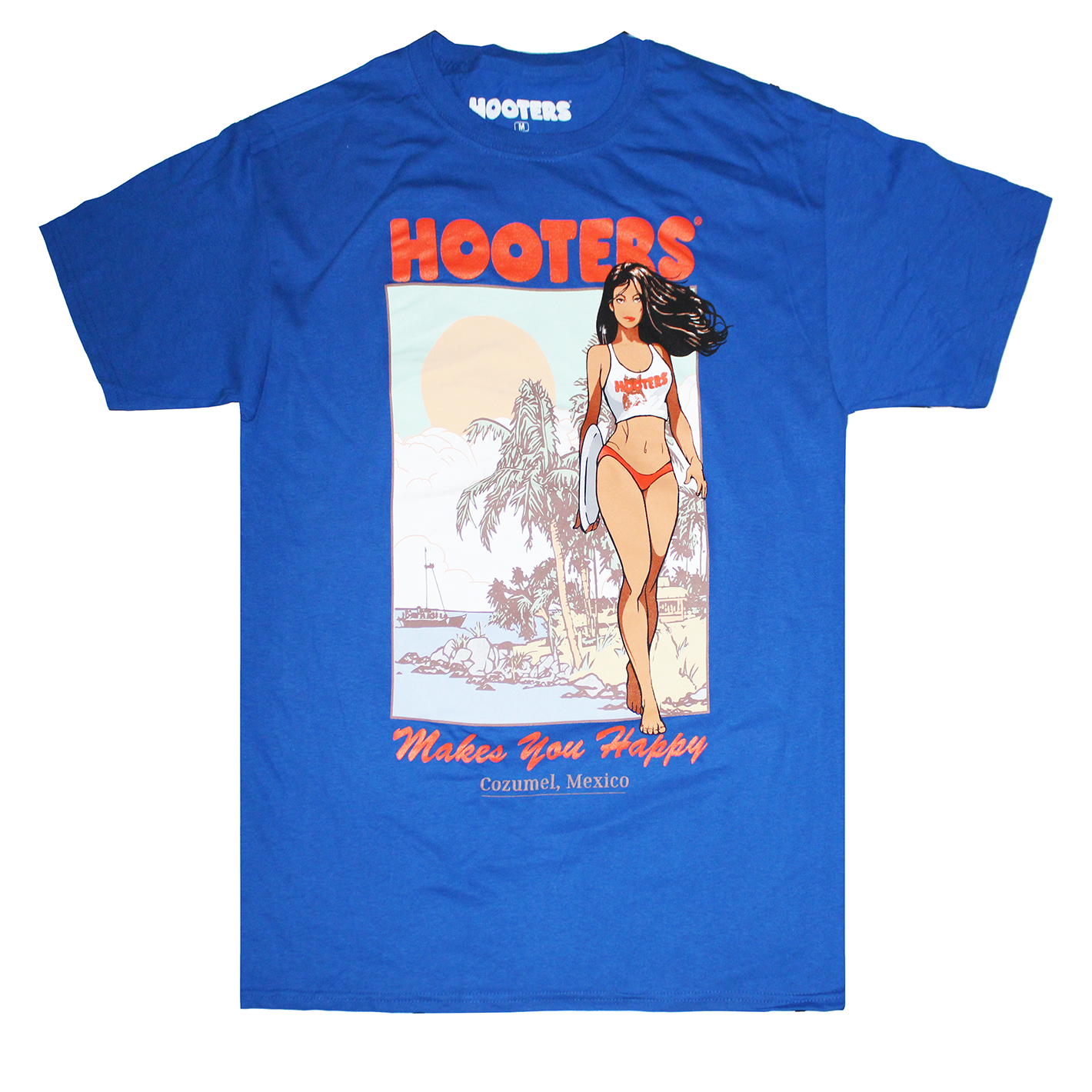 COZUMEL MEXICO HOOTERS TEE BLUE