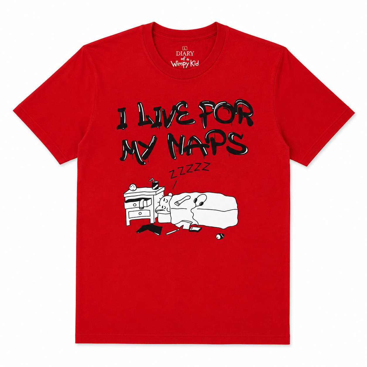 DIARY OF A WHIMPY KID LIVE FOR NAPS T-SHIRT RED