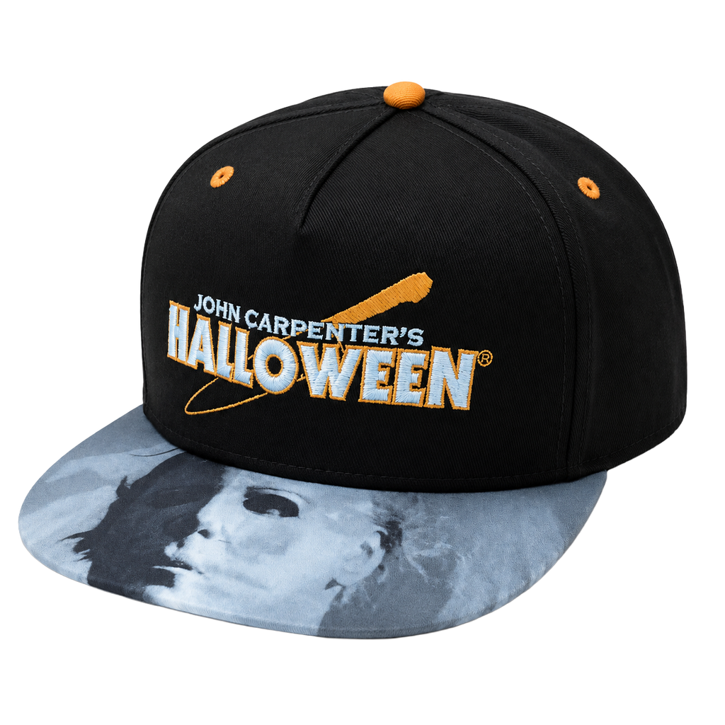 HALLOWEEN JOHN CARPENTER FACES SNAPBACK HAT BLACK