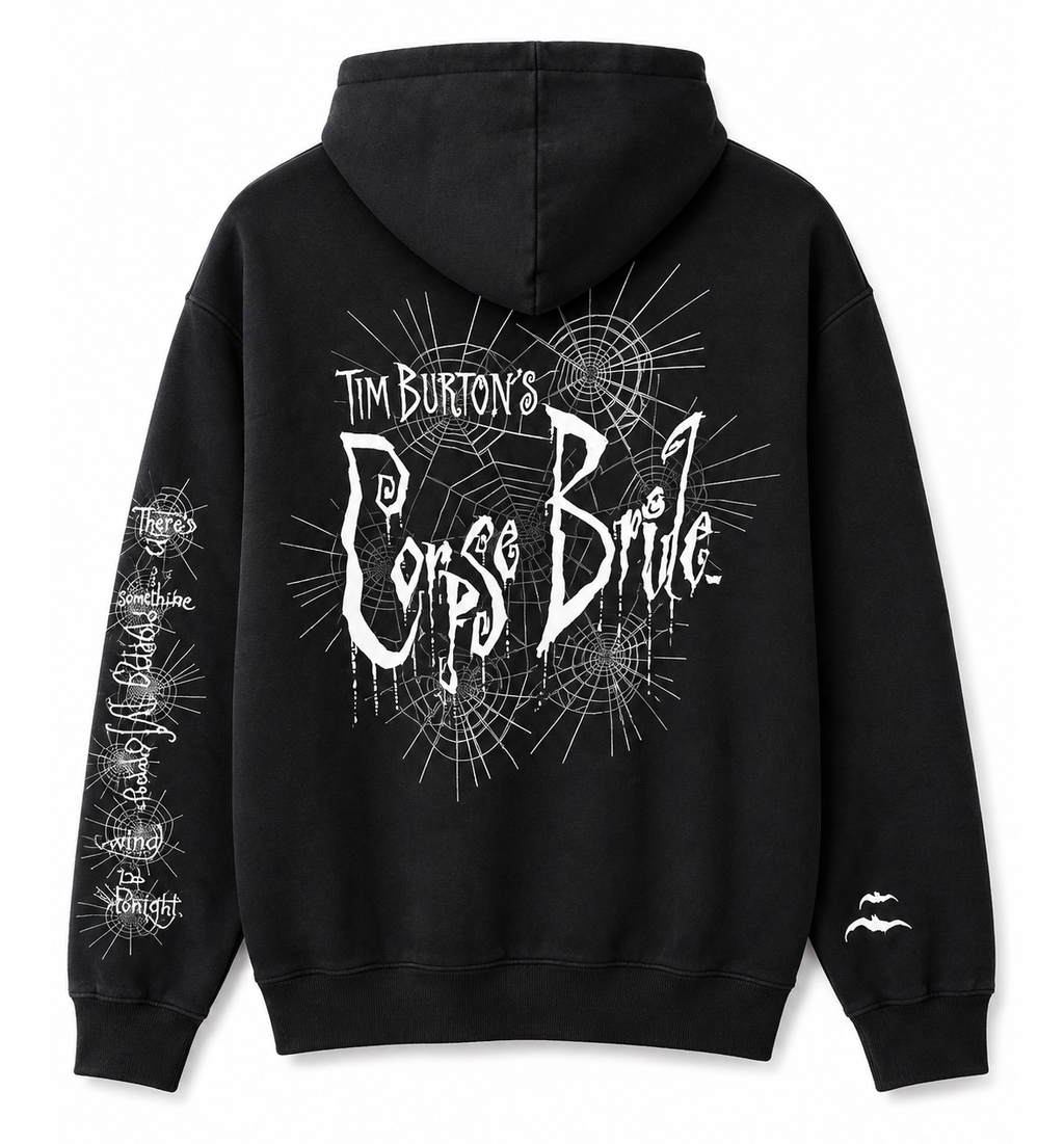 THE CORPSE BRIDE DEARLY ZIP HOODIE BLACK JCAS2130