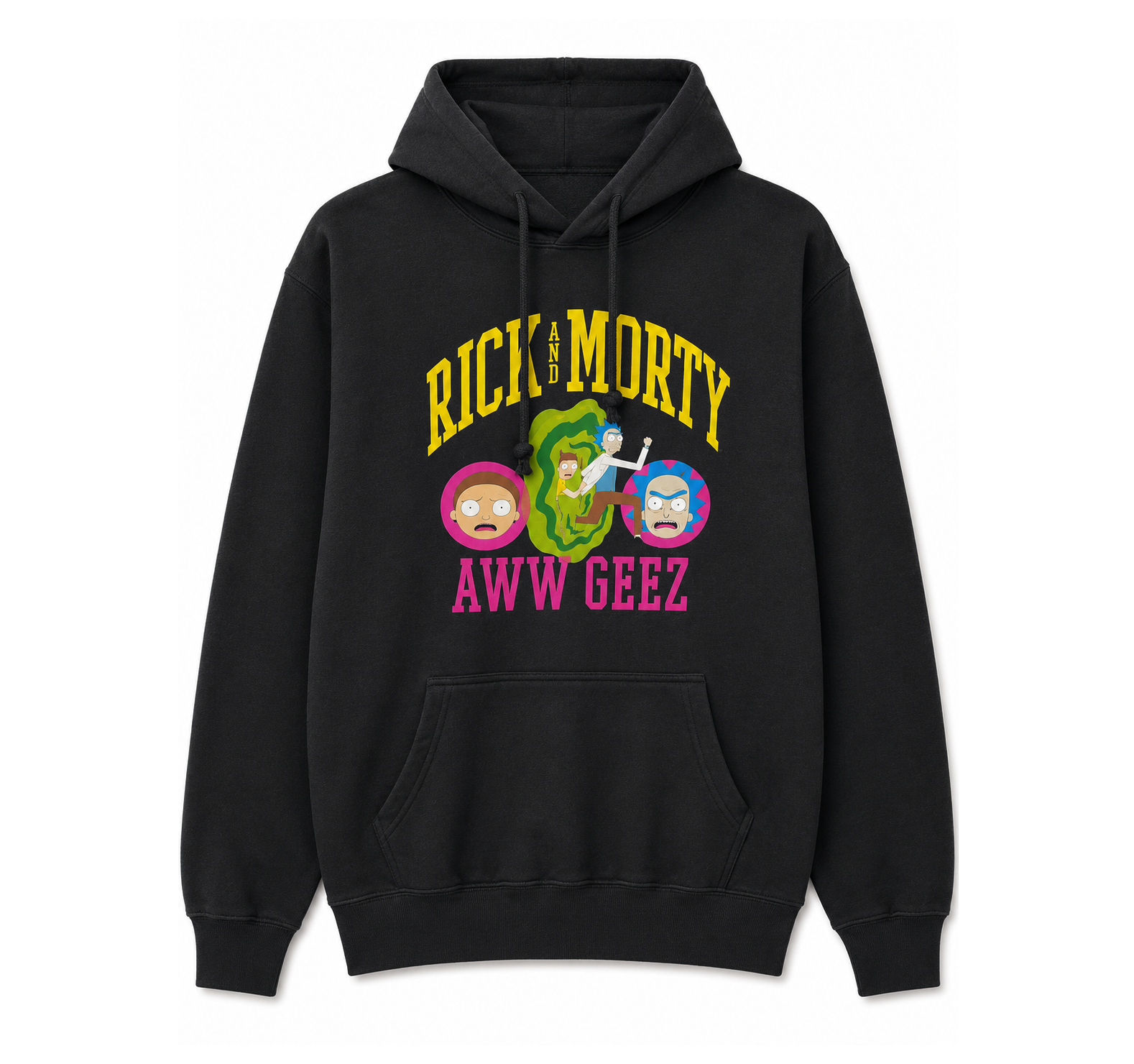 RICK AND MORTY ATHLETIC AWW GEEZ HOODIE BLACK