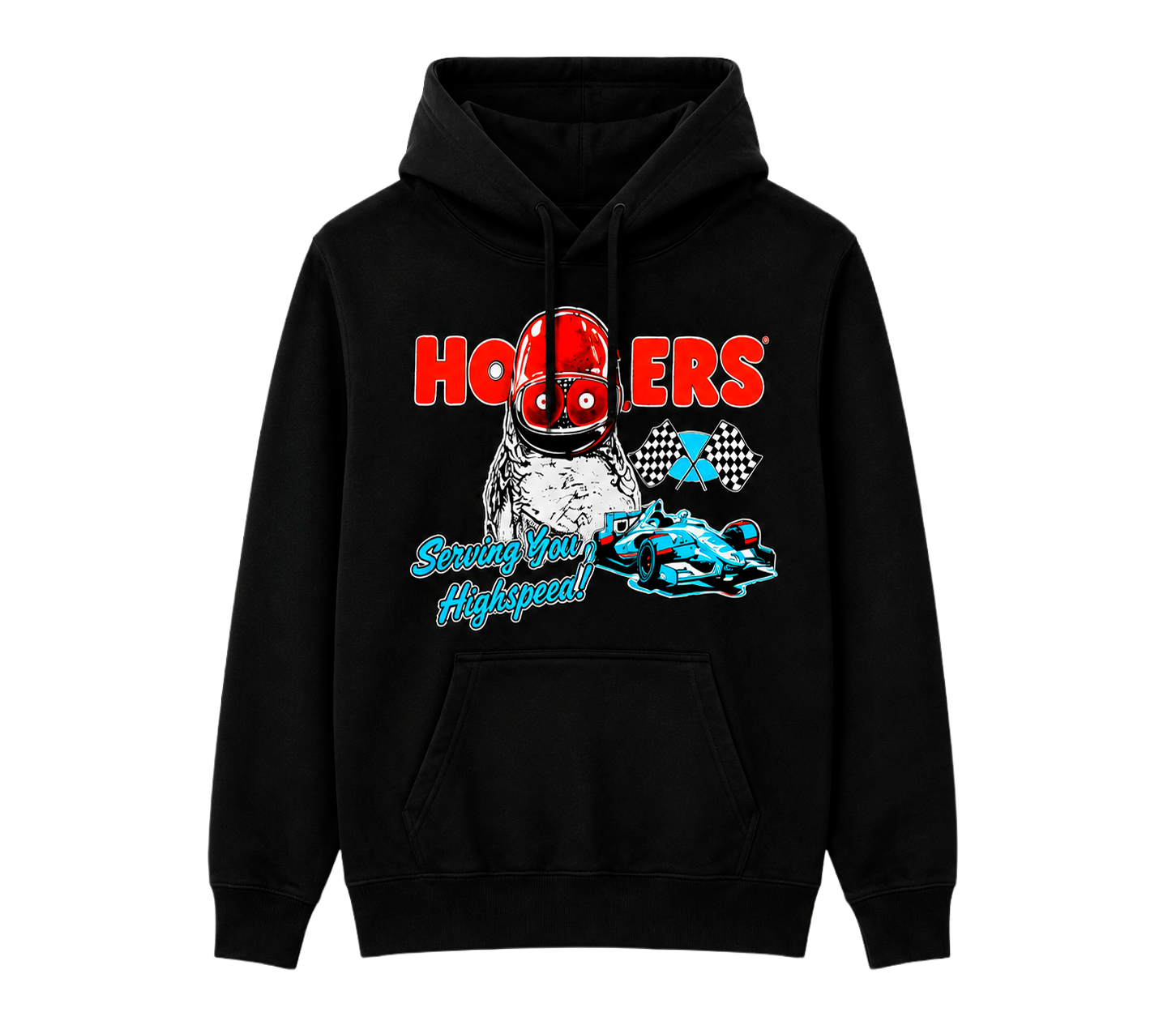 HOOTERS START YOUR ENGINES HOODIE BLACK
