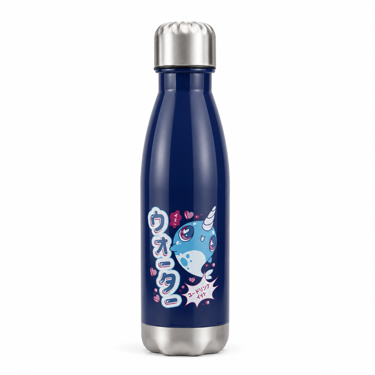 KAWAII NARWHAL STAINLESS STEEL WATER BOTTLE