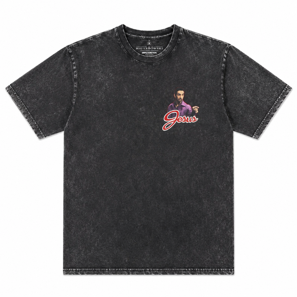 THE BIG LEBOWSKI BOWLING WITH JESUS T-SHIRT GREY