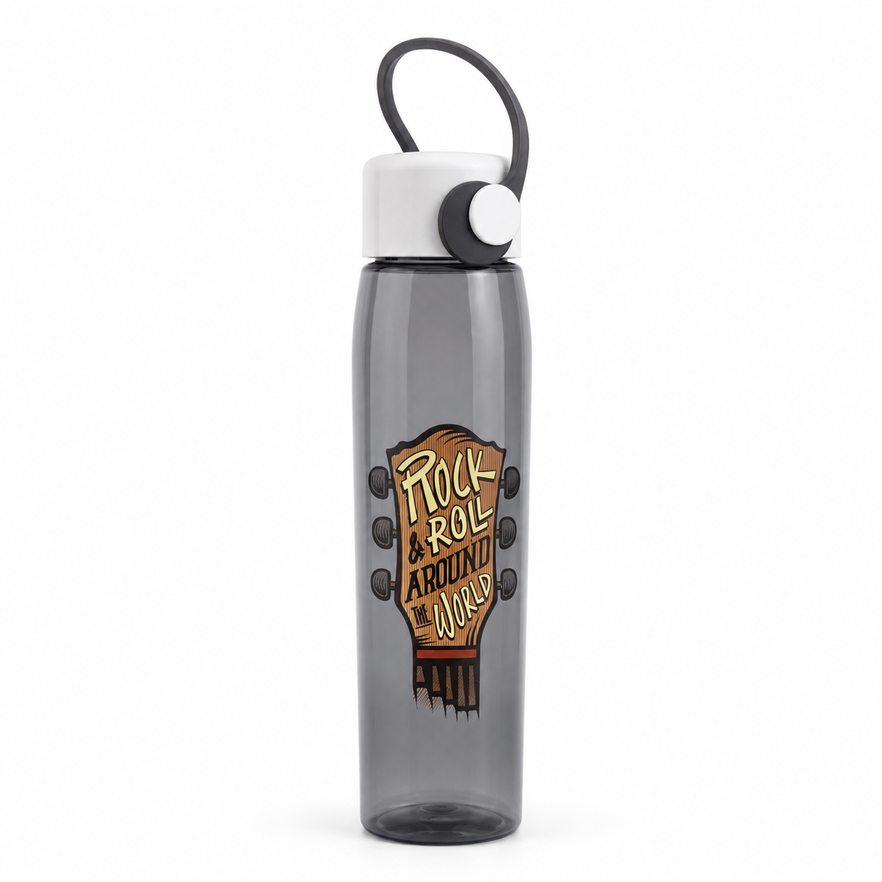 ROCK N ROLL REUSABLE PLASTIC WATER BOTTLE