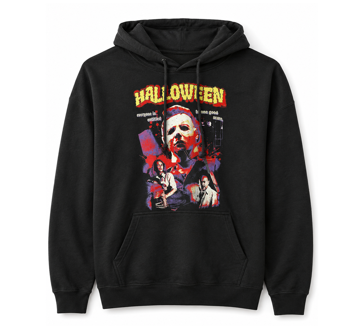 HALLOWEEN MOVIE SPLATTER HOODIE BLACK
