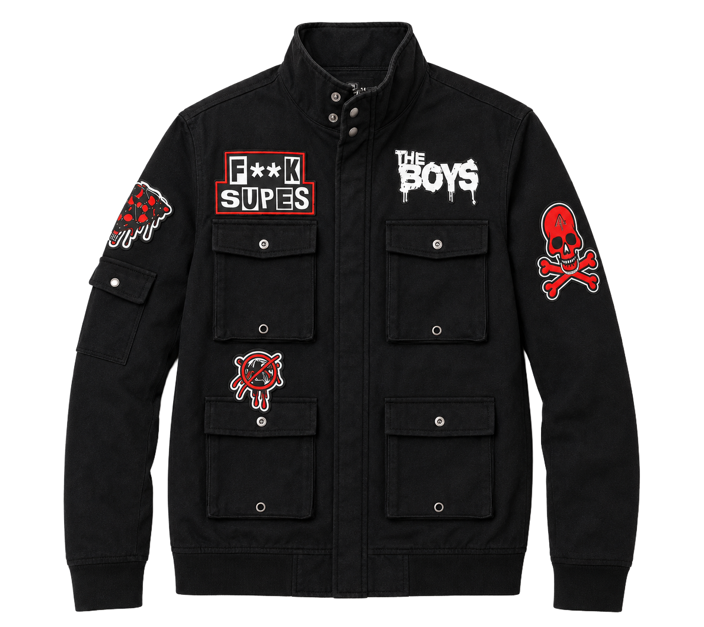 THE BOYS DIABOLICAL MILITARY CARGO JACKET BLACK 4BAZ2140