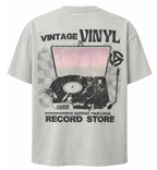 MIGHTY FINE SUPPORT RECORD SHOP T-SHIRT LT GREY