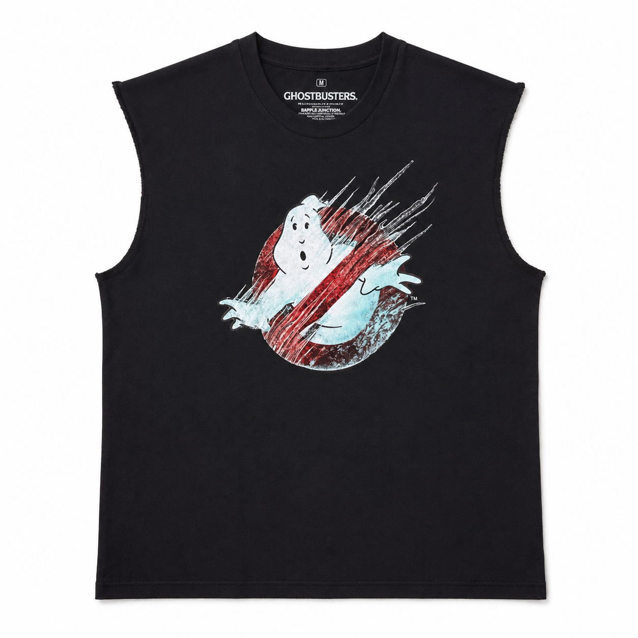 GHOSTBUSTERS FROZEN NO GHOST MUSCLE TANK BLACK