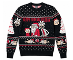 RICK AND MORTY CHRISTMAS KNIT SWEATER BLACK