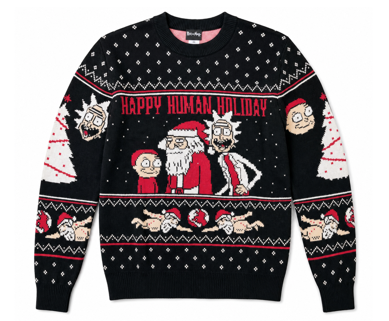RICK AND MORTY CHRISTMAS KNIT SWEATER BLACK