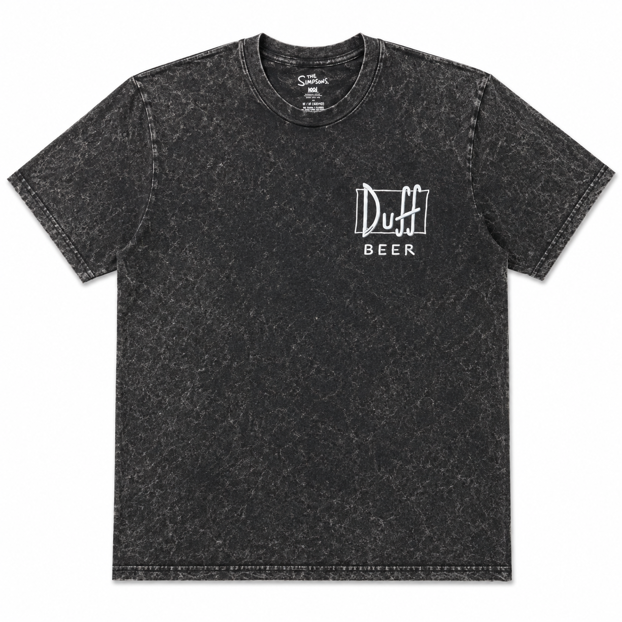 THE SIMPSONS DUFF BEER T-SHIRT BLACK MINERAL WASH