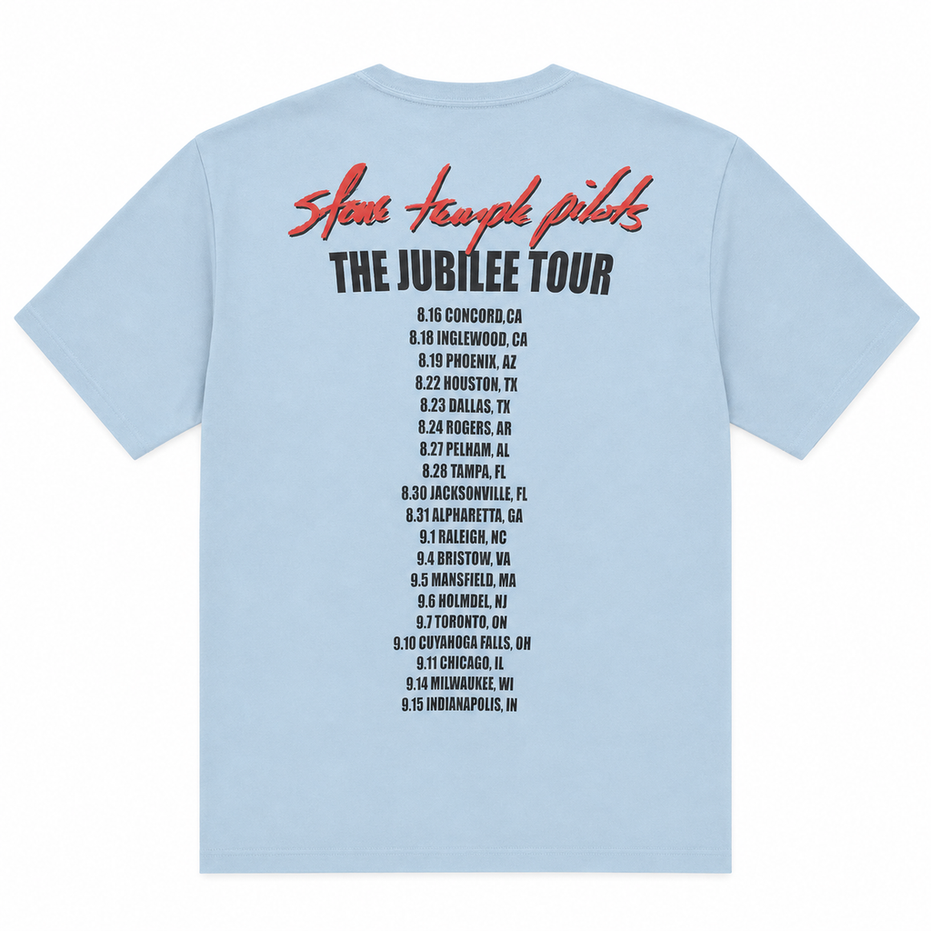 STONE TEMPLE PILOTS JUBILEE TOUR T-SHIRT LT BLUE