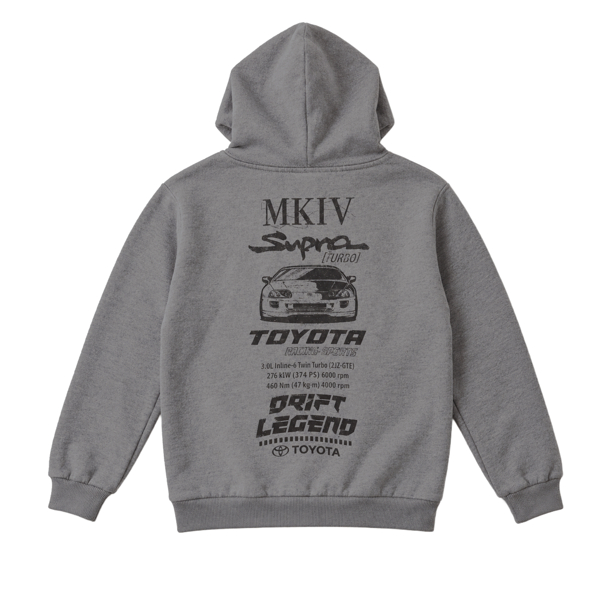 YOUTH TOYOTA SUPRA HOODIE CHARCOAL