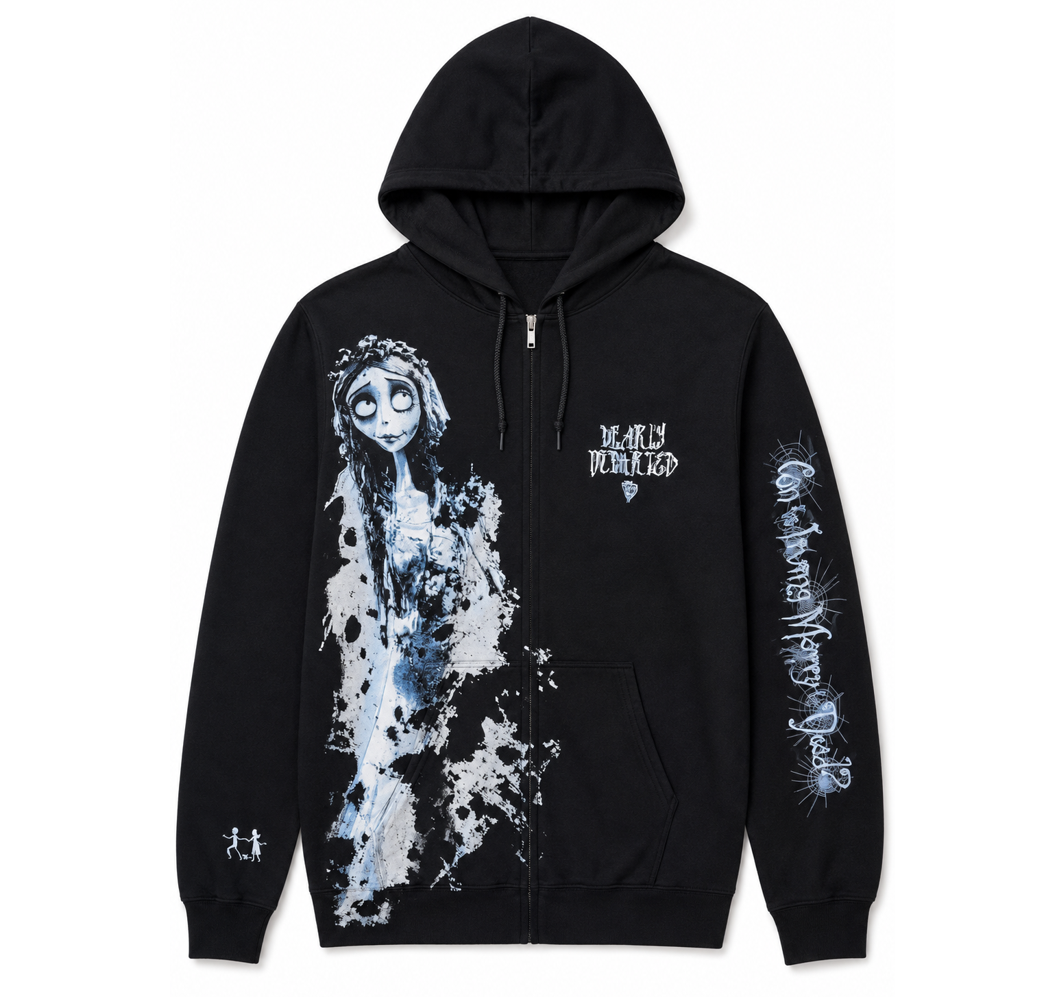 THE CORPSE BRIDE DEARLY ZIP HOODIE BLACK JCAS2130