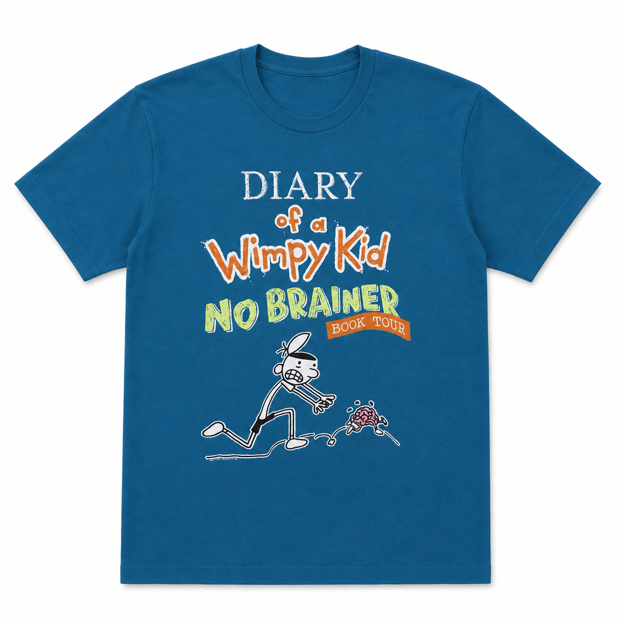 DIARY OF A WHIMPY KID NO BRAINER TOUR T-SHIRT HTR TEAL