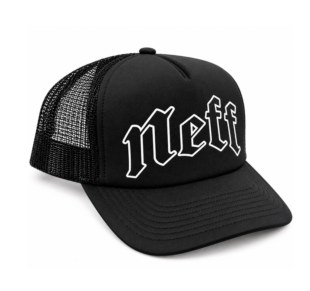 NEFF LOGO TRUCKER HAT BLACK