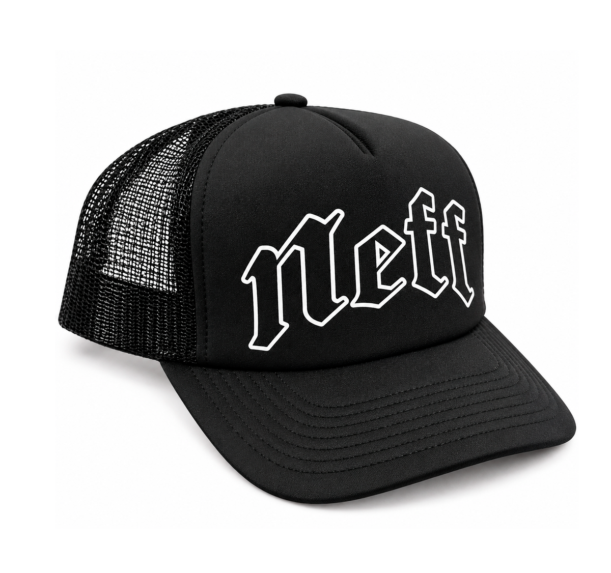 NEFF LOGO TRUCKER HAT BLACK