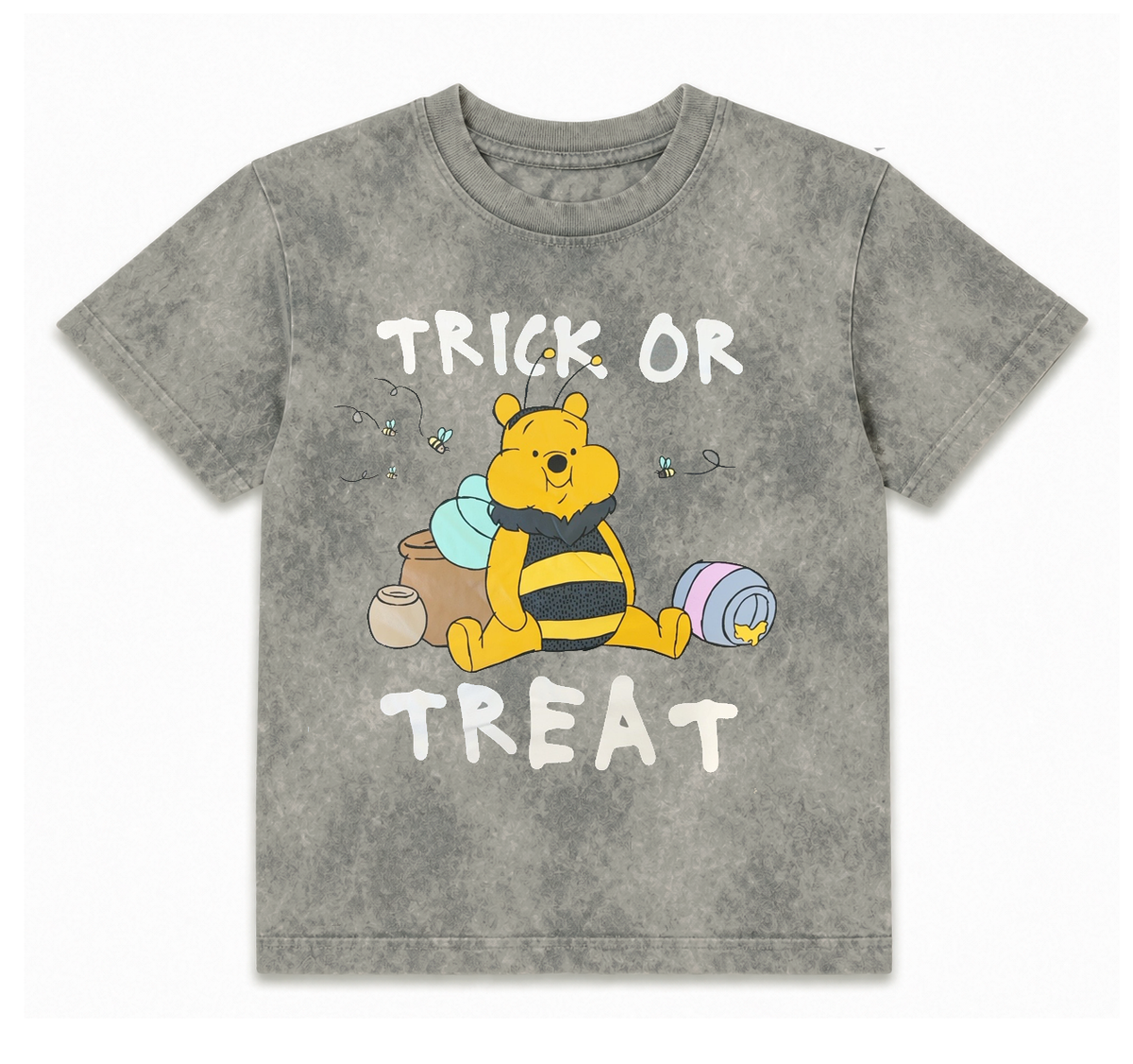 JUNIORS DISNEY WINNIE THE POOH T-SHIRT GREY WASH