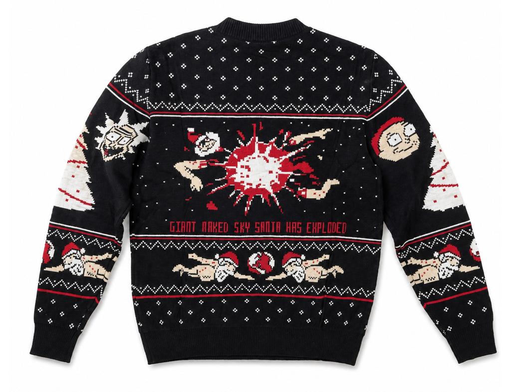 RICK AND MORTY CHRISTMAS KNIT SWEATER BLACK