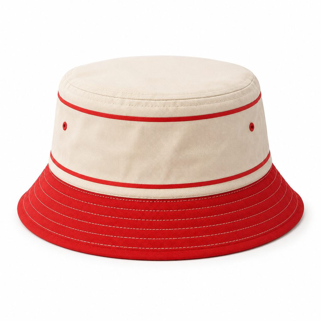 USPS PRIORITY MAIL BUCKET HAT CREAM/RED