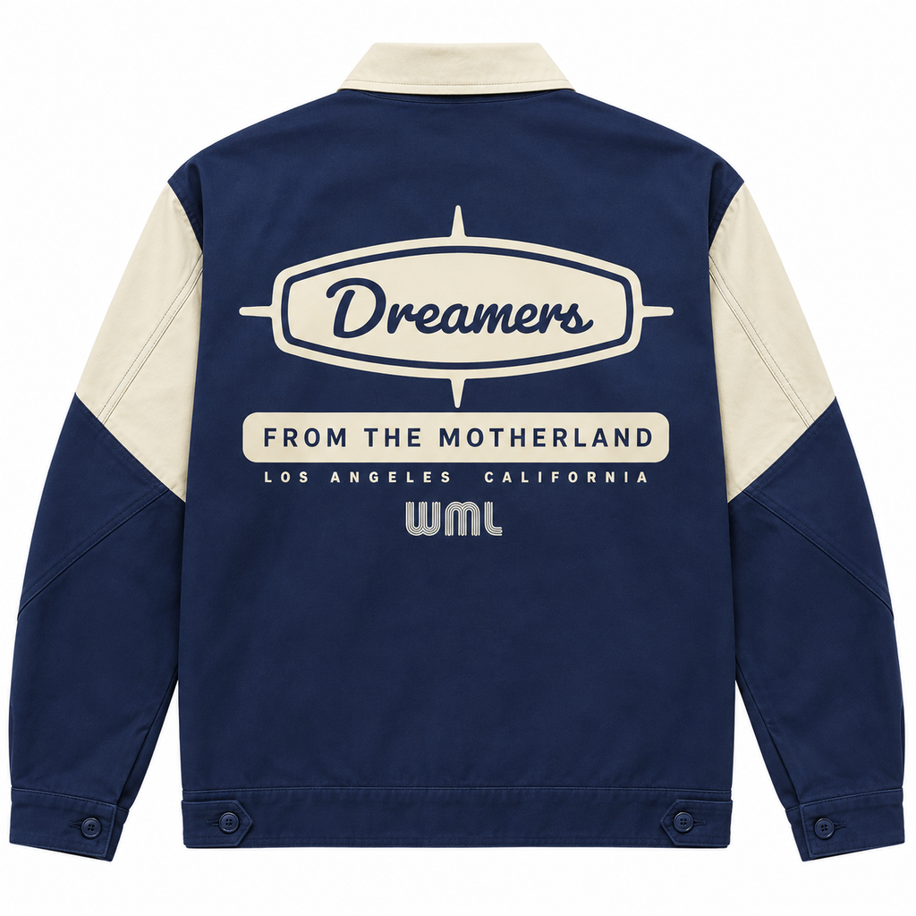 WISH ME LUCK DREAMERS WORKMAN JACKET NAVY/CREAM