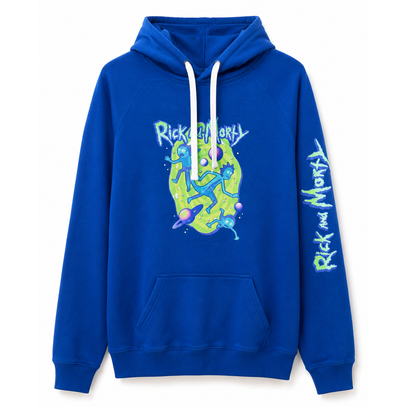 RICK AND MORTY PORTAL & ALIEN HOODIE ROYAL BLUE