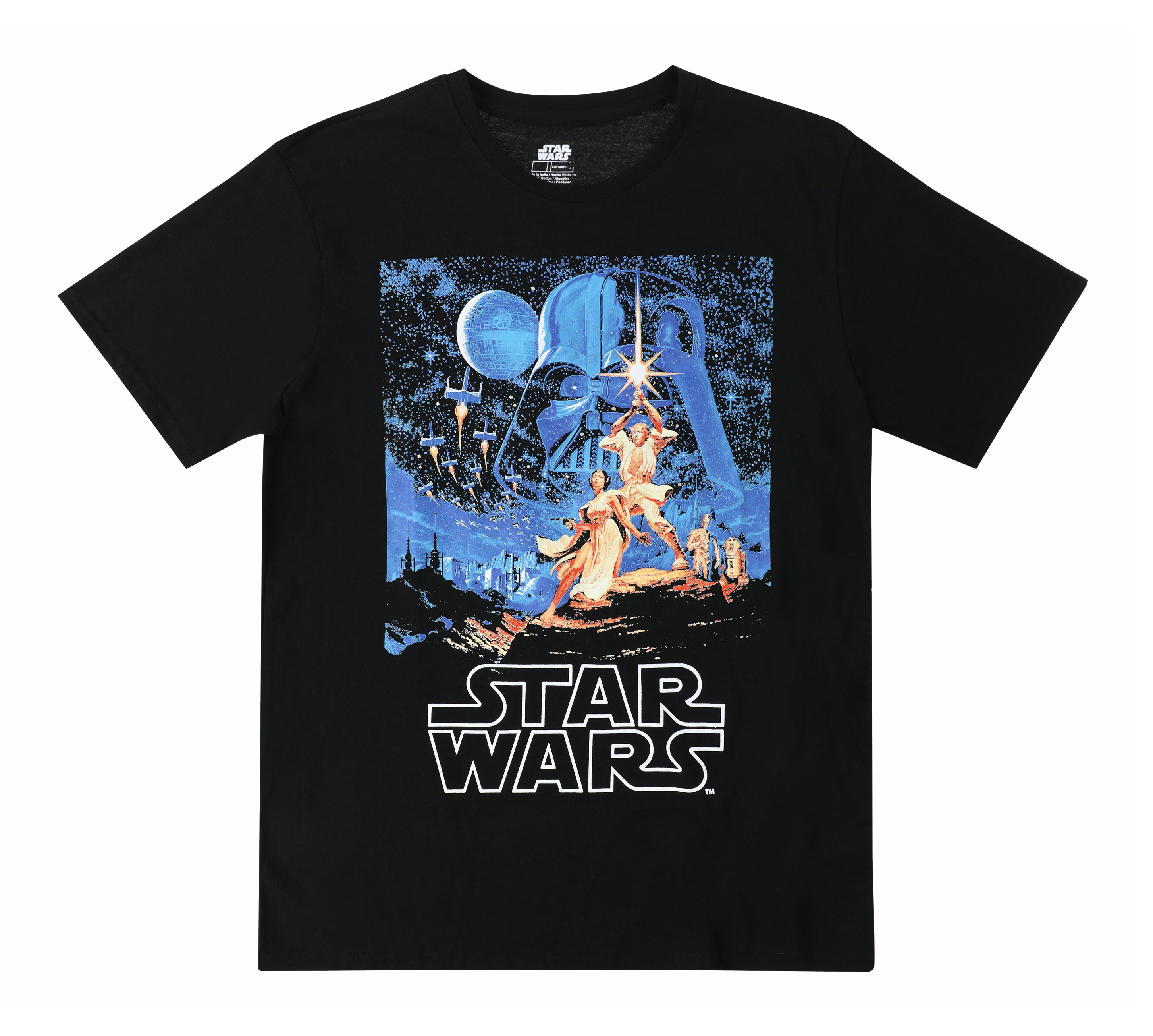 DISNEY STAR WARS RETRO POSTER T-SHIRT BLACK