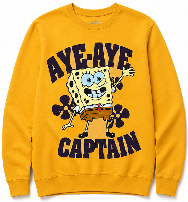 SPONGEBOB SQUAREPANTS AYE-AYE CREWNECK GOLD