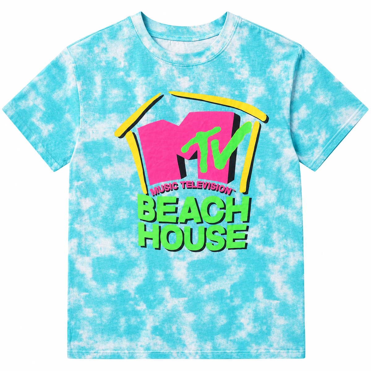 MTV BEACH HOUSE T-SHIRT BLUE TIE DYE