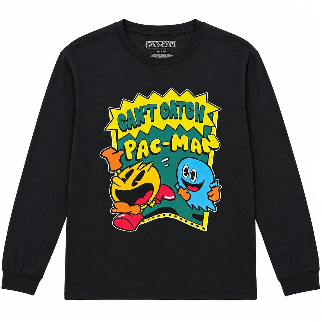 CAN'T CATCH PAC-MAN LONG SLEEVE BLACK