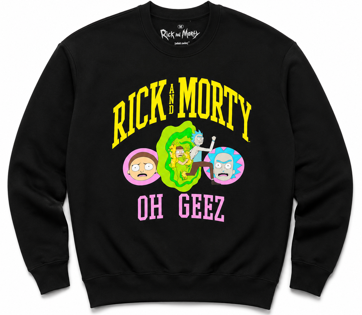 RICK AND MORTY ATHLETIC TYPE PORTAL CREWNECK BLACK