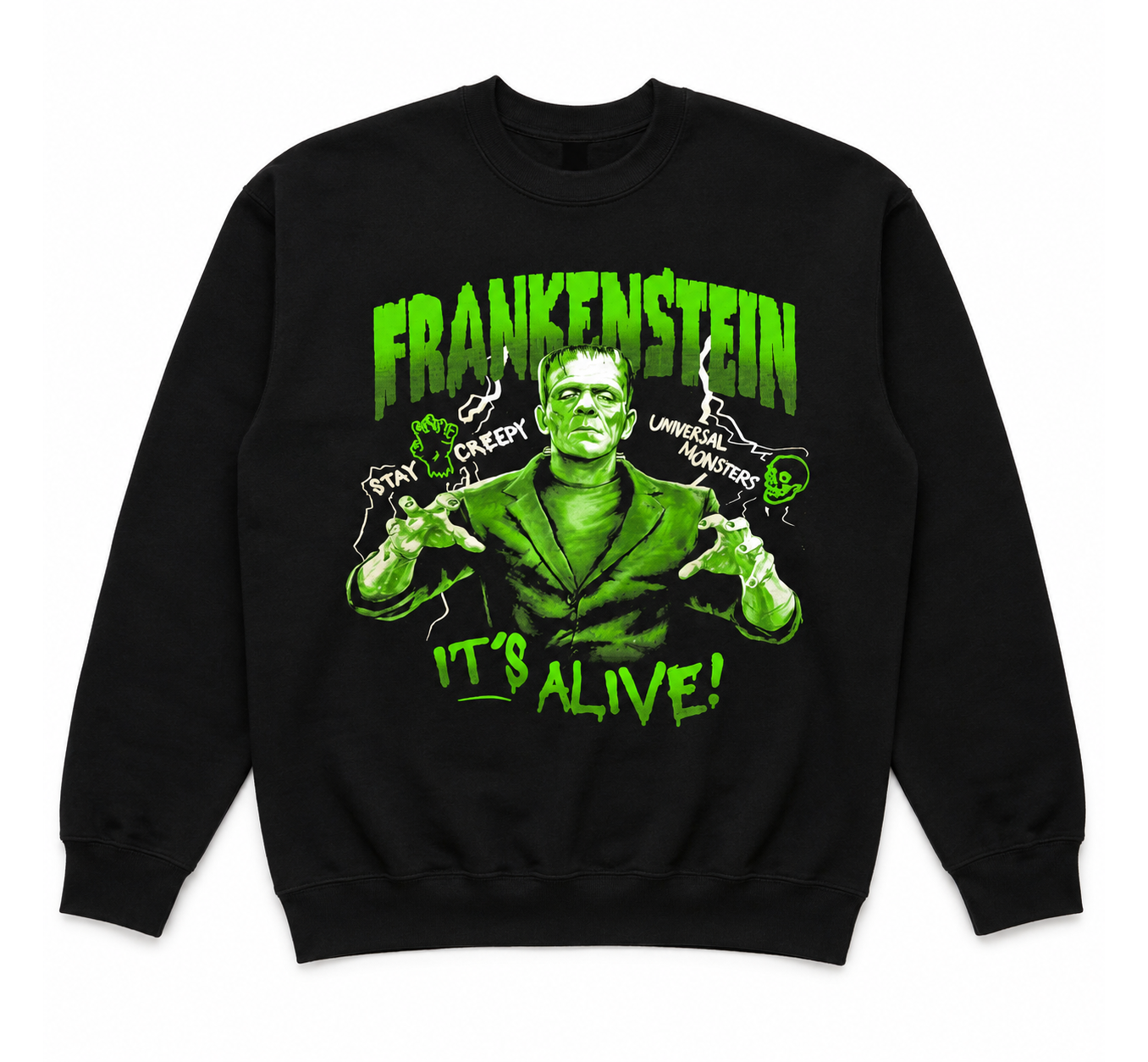 FRANKENSTEIN MONSTER CREWNECK BLACK