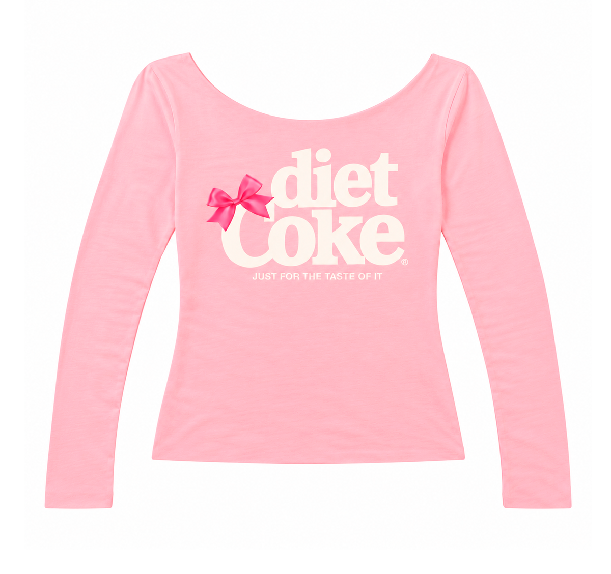 JUNIORS COCA-COLA CUT-OFF L/S SHIRT PINK