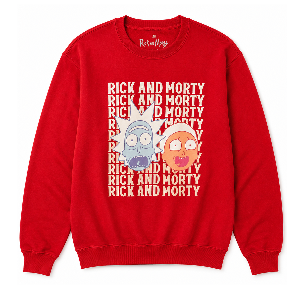 RICK AND MORTY REPEAT CREWNECK RED/WHITE
