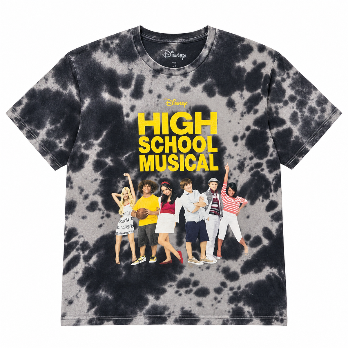 DISNEY HIGH SCHOOL MUSICAL T-SHIRT BLACK TIE DYE