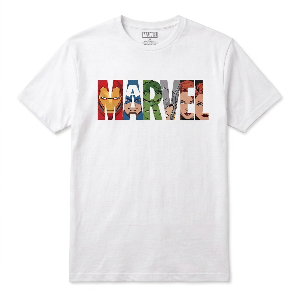 MARVEL SUPERHERO LOGO T-SHIRT WHITE