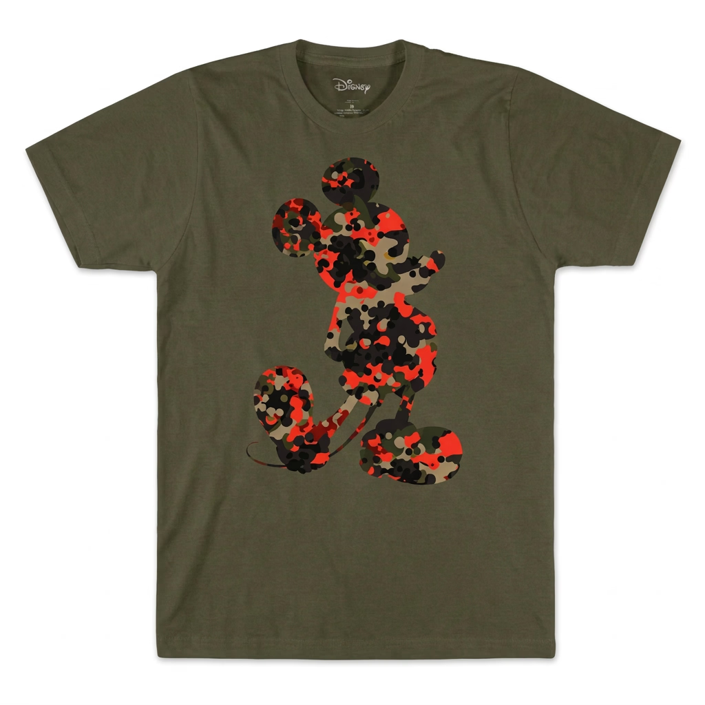 DISNEY CAMO MICKEY MOUSE T-SHIRT OLIVE