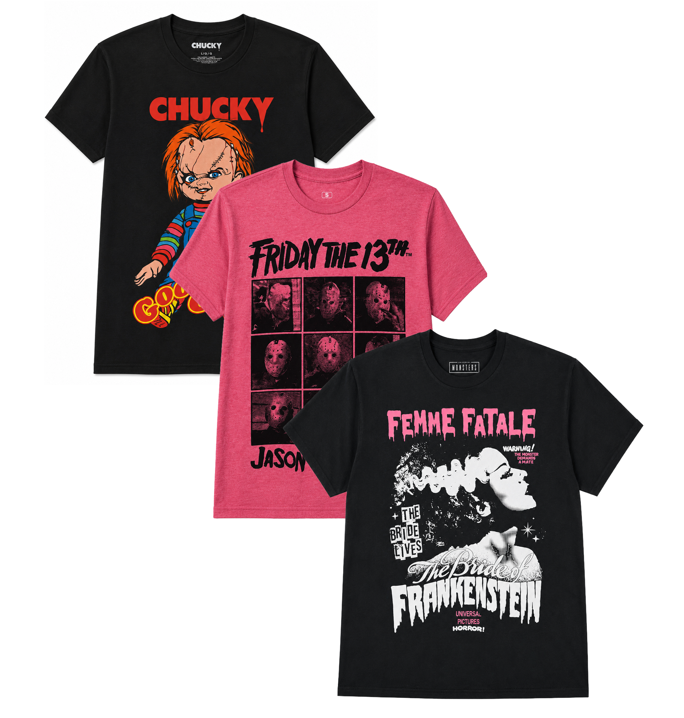 ASSORTED HORROR MOVIES T-SHIRTS MULTI