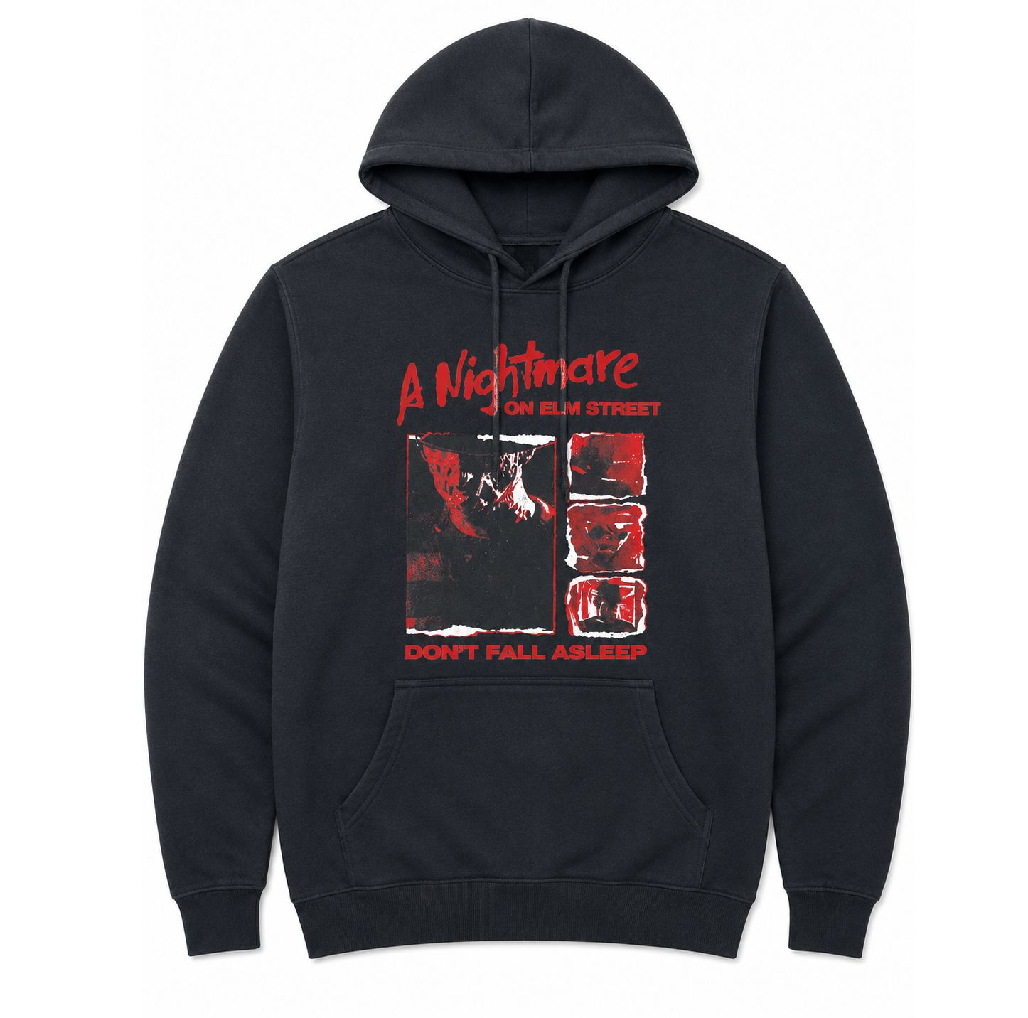 A NIGHTMARE ON ELM STREET RIPPED PHOTOS HOODIE BLACK