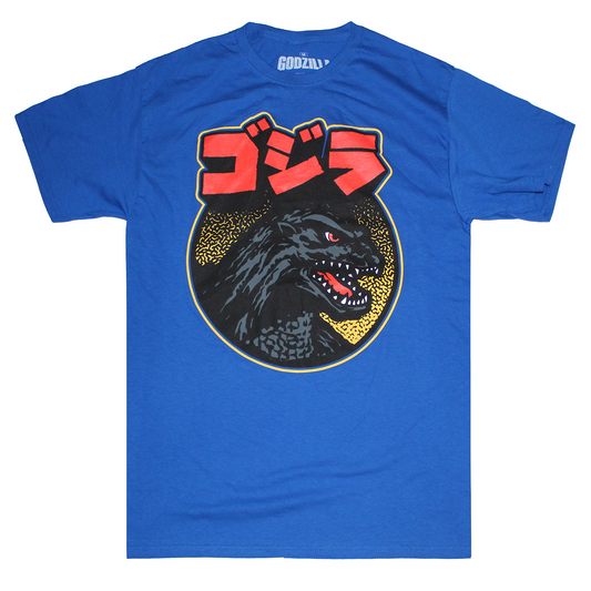 CIRCLE FACE GODZILLA TEE BLUE