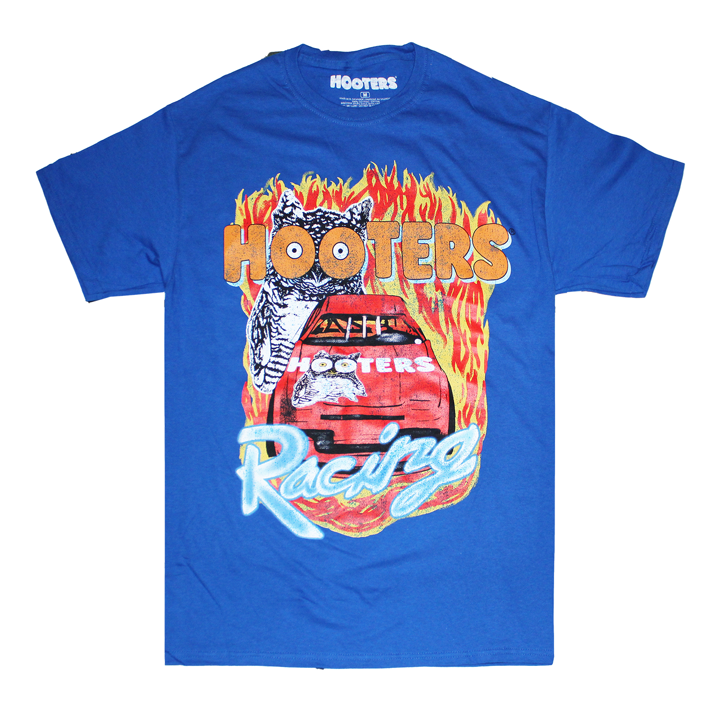 HOOTERS RAICING FLAMES TEE BLUE