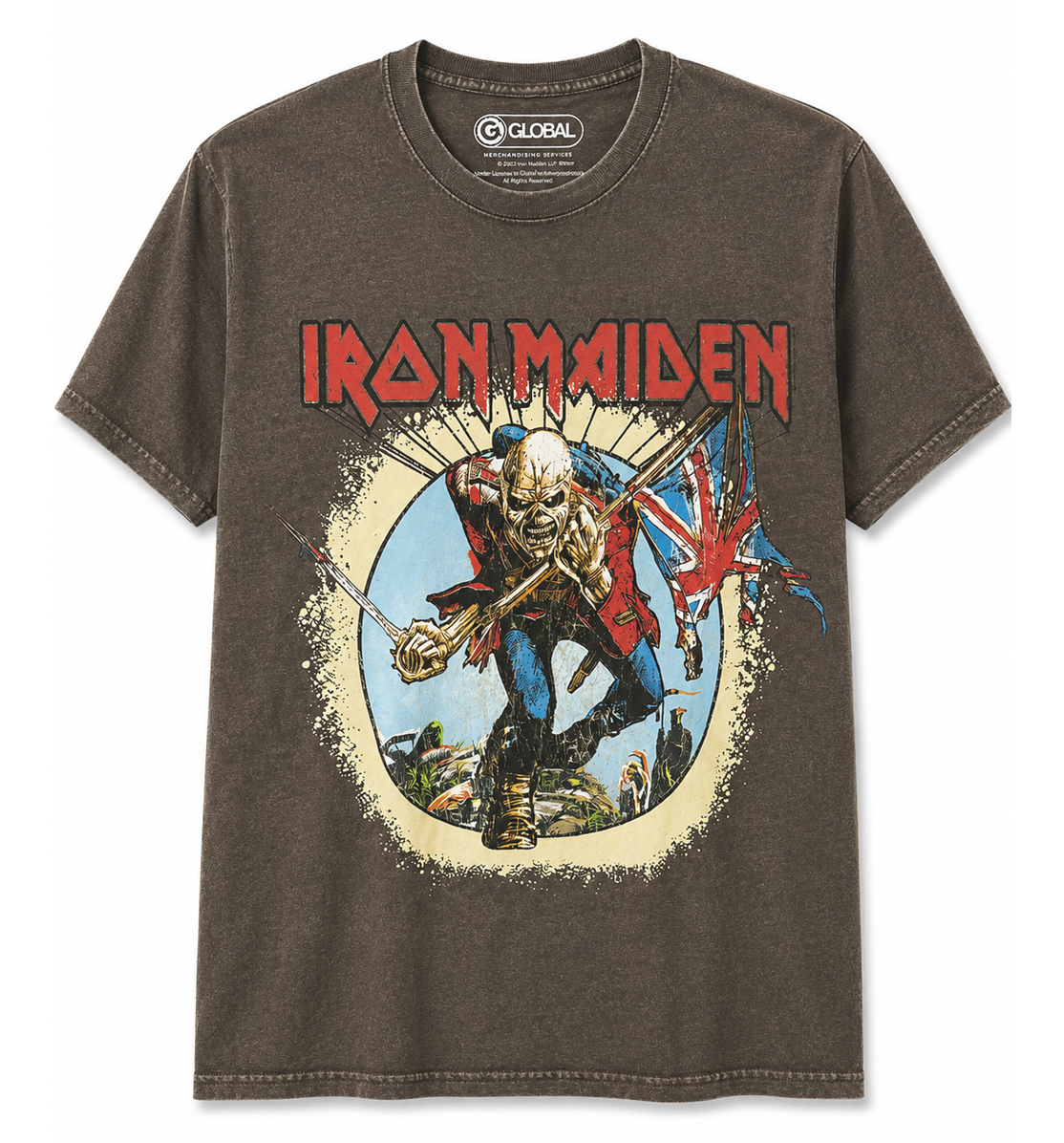 IRON MAIDEN ALBUM T-SHIRT DUSTY BROWN