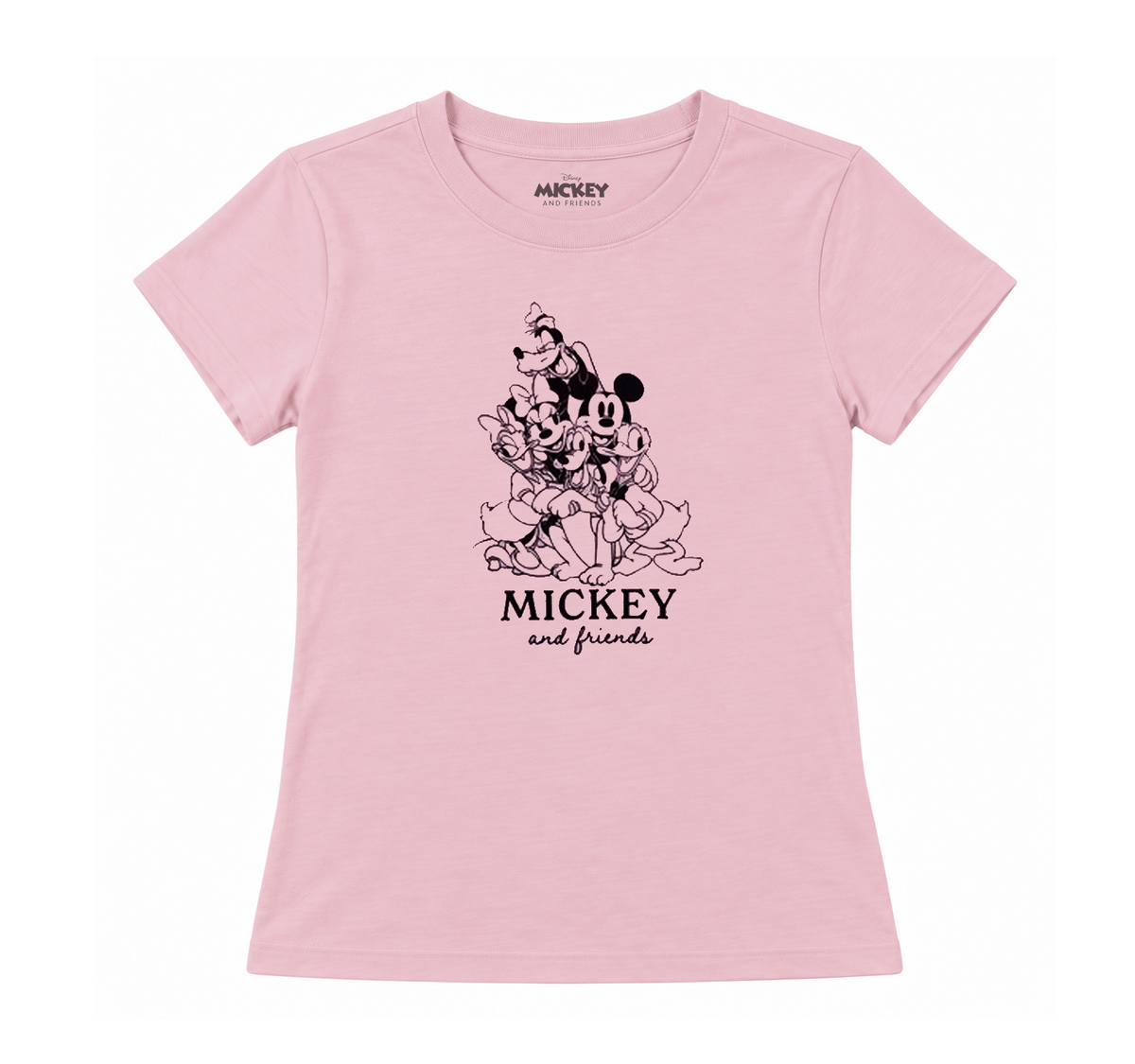 JUNIORS MICKEY & FRIENDS HUGGING T-SHIRT DARK PINK