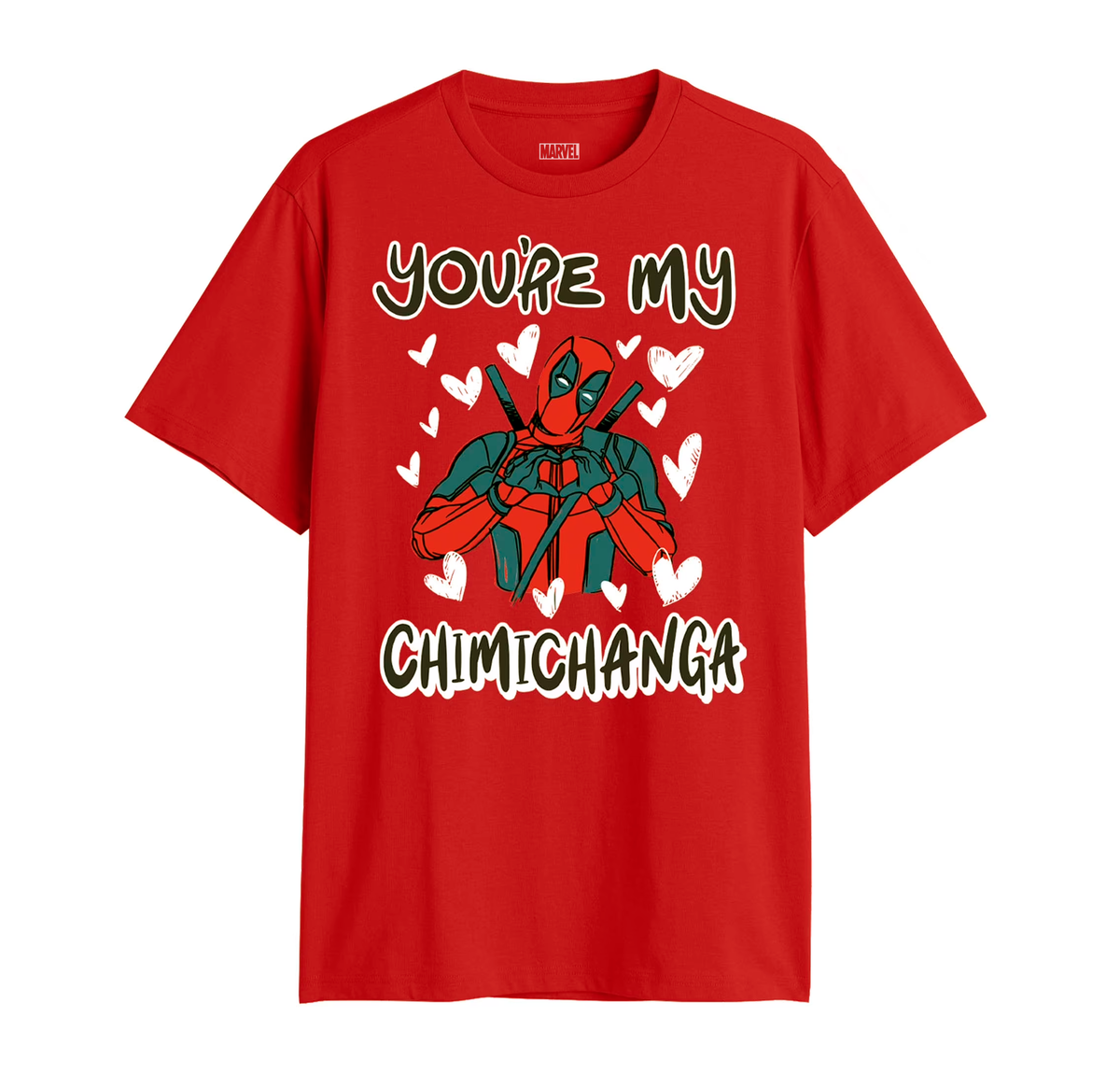 MARVEL DEADPOOL YOU'RE MY CHIMICHANGA T-SHIRT RED