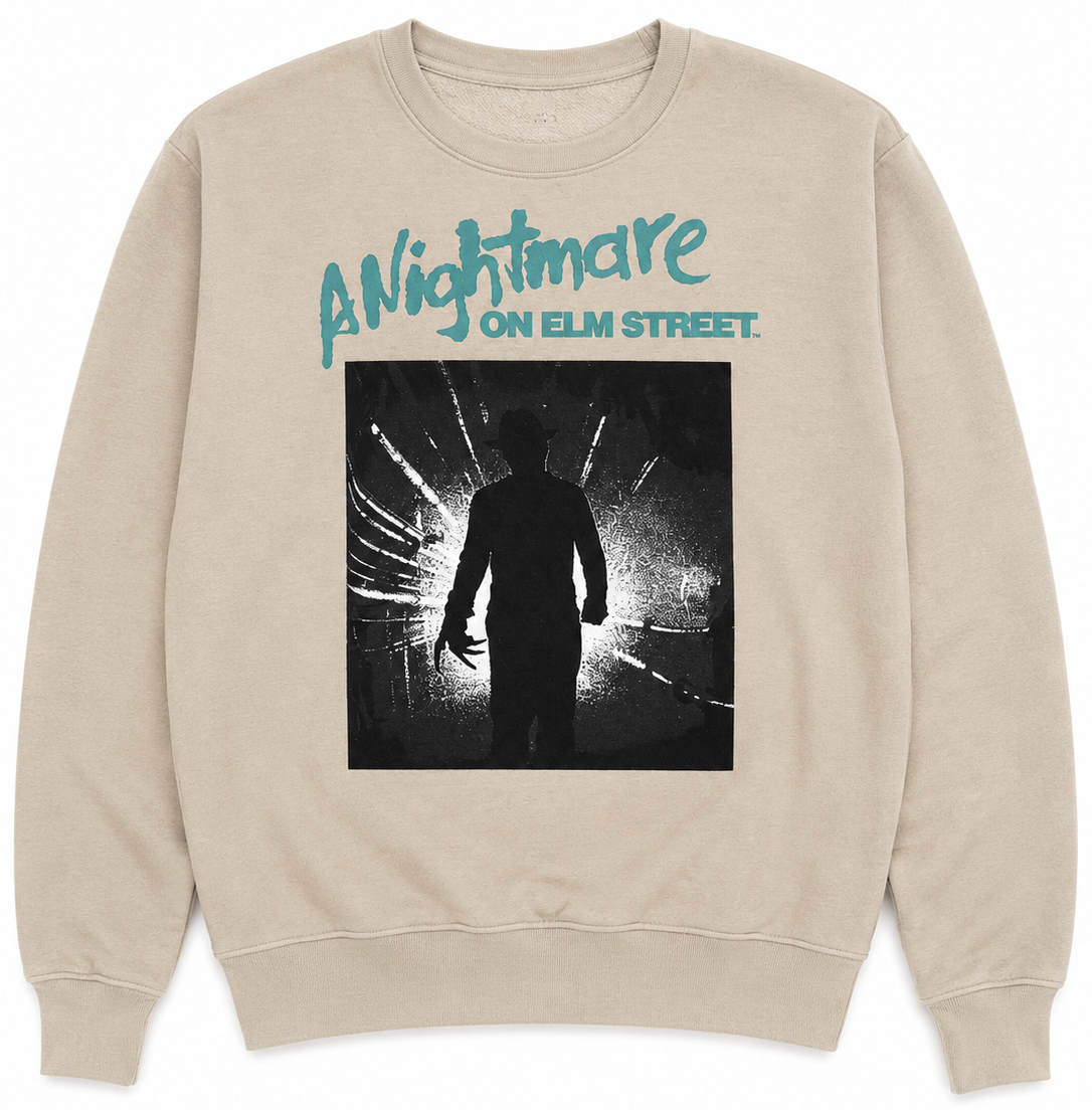 NIGHTMARE ON ELM ST 1984 BOILER ROOM CREWNECK BEIGE